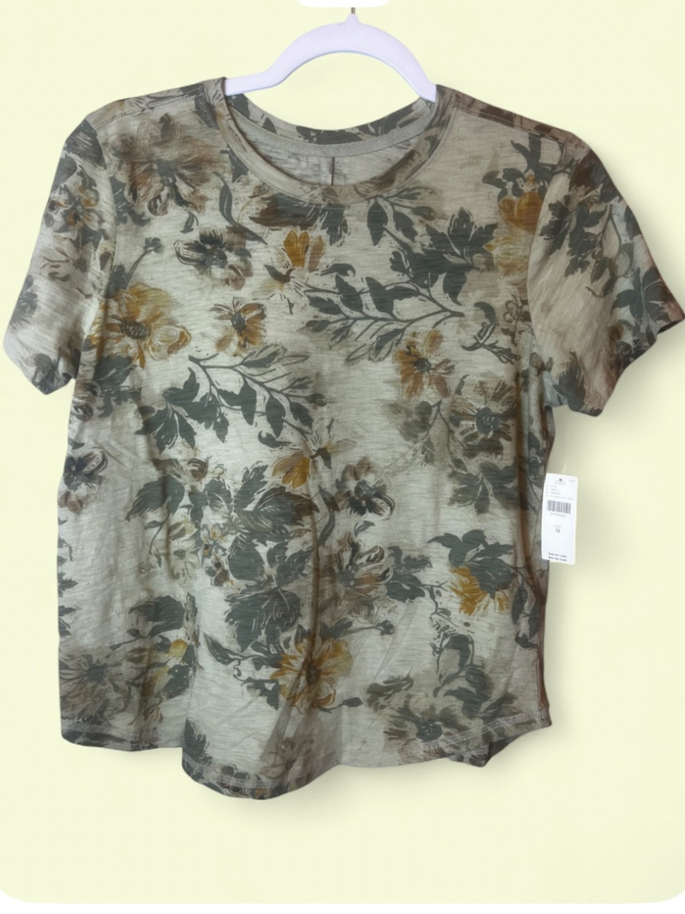 NWT Pilcro Anthropologie Floral Bennie Slub Cotton Tee Size M